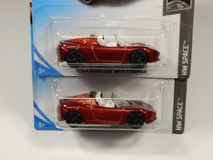 Details About Hot Wheels Tesla Roadster With Starman 2019 Case F Hw Space Diecast Car Lot Of 2