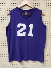 Vtg 90s Russell Athletic Shirt Women’s Medium Purple V Neck Sleeveless USA Made