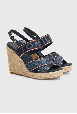 Tommy Hilfiger  WEBBING HIGH WEDGE SANDAL High-Heel-Sandalette dunkelblau, 39