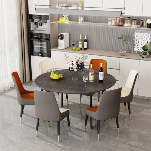 Flexible Extendable Dining Tables Sintered Stone Top w/ High Strength Metal Legs - Picture 10 of 25