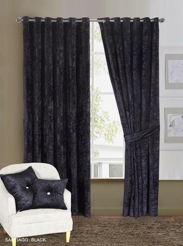 Modern Beautiful Design Heavy Crushed Velvet Ready Made SANTIAGO Curtains Pair - Picture 32 of 78