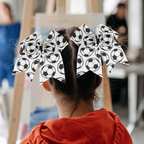 3 Stück Fußball Stirnband Fußball Schleifen für Mädchen Frauen Haargummis Miss - Bild 3 von 12