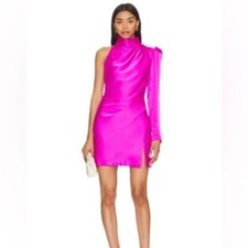 NWT revolve MISHA Romeo Satin Mini Dress in Hot Pink XS