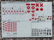 Brand New 40k Dark Angels Transfer sheet Decals 2024 Infantry, Vehicle, Chapters
