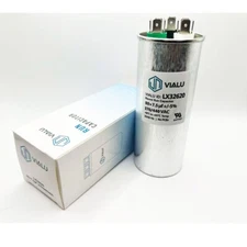 VIALU - 80/7.5 MFD uF Dual Run Capacitor 370-440 vac Volts AC Motor HVAC 80+7.5