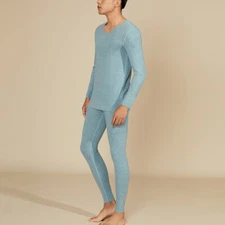 Thermal Underwear for Men Base Layer WinterLong Johns Fleece Top and Bottom Set