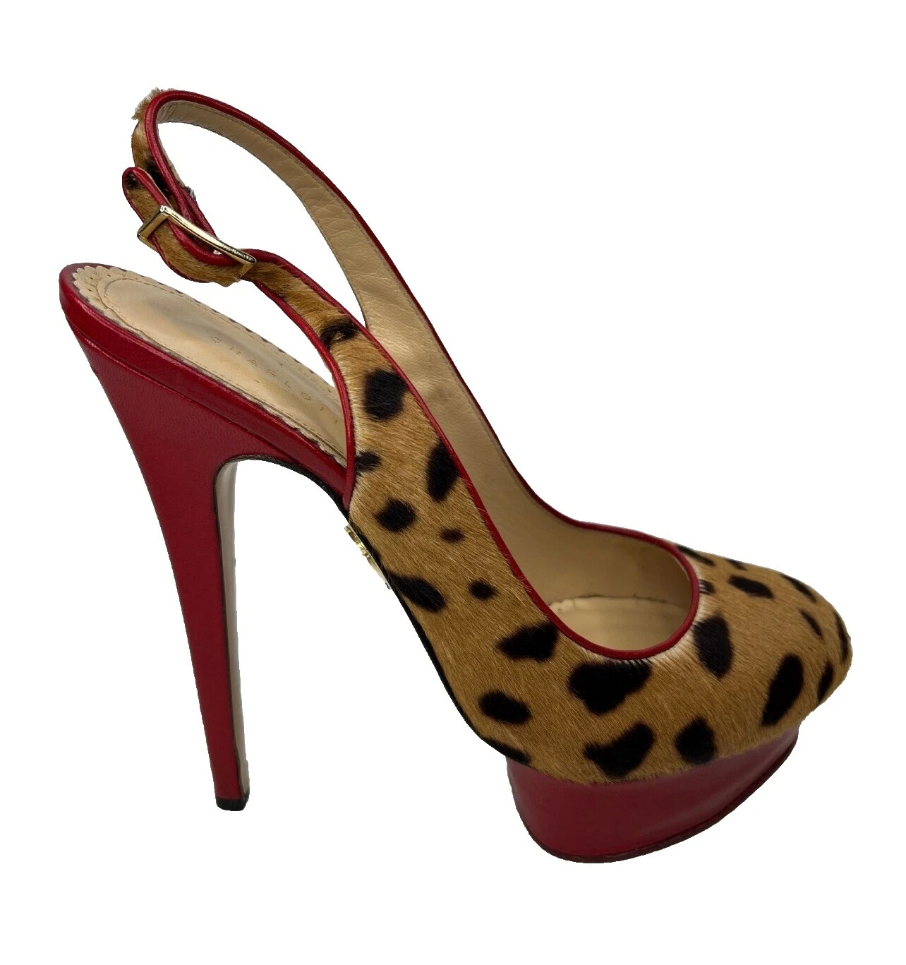 Saltos femininos com estampa de animais Charlotte Olympia