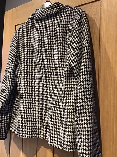 Damen Dogtooth Wolle Reißverschluss Jacke Größe 10 UK - Bild 7 von 11