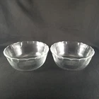 Pyrex Corning Clear 3 Ring Scalloped Rim 300ml Dessert Bowl Set of 2