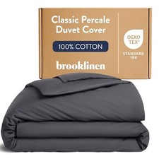 Luxury Percale Duvet Cover   100 Cotton, Cool, Crisp, King/Cali King Slate
