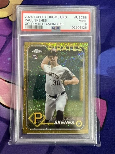 2024 Topps Chrome Update Paul Skenes #USC88 Gold Mini-Diamond Refractor PSA 9