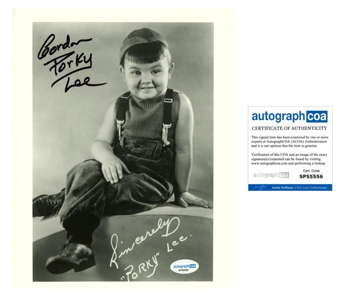 Gordon 'Porky' Lee "The Little Rascals" AUTOGRAPH Signed 'Our Gang' 8x10 Photo D