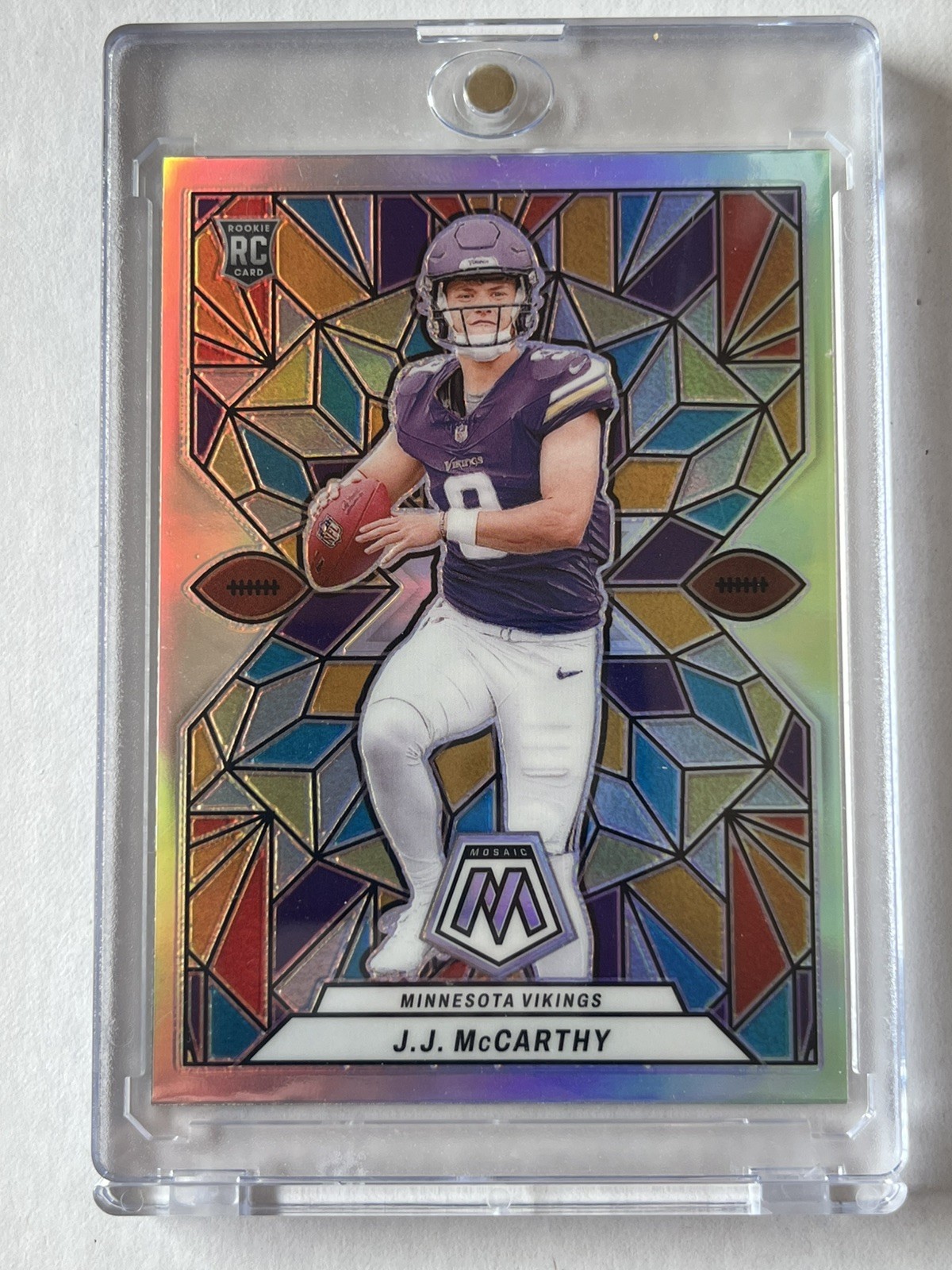 2024 Panini Mosaic J.J. McCarthy Stained Glass PRIZM Rookie RC Case Hit SSP 🔥