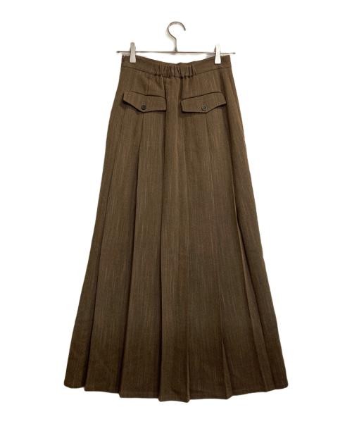 Ameri Herringbone Pleated Skirt M Brown Polyester… - image 2
