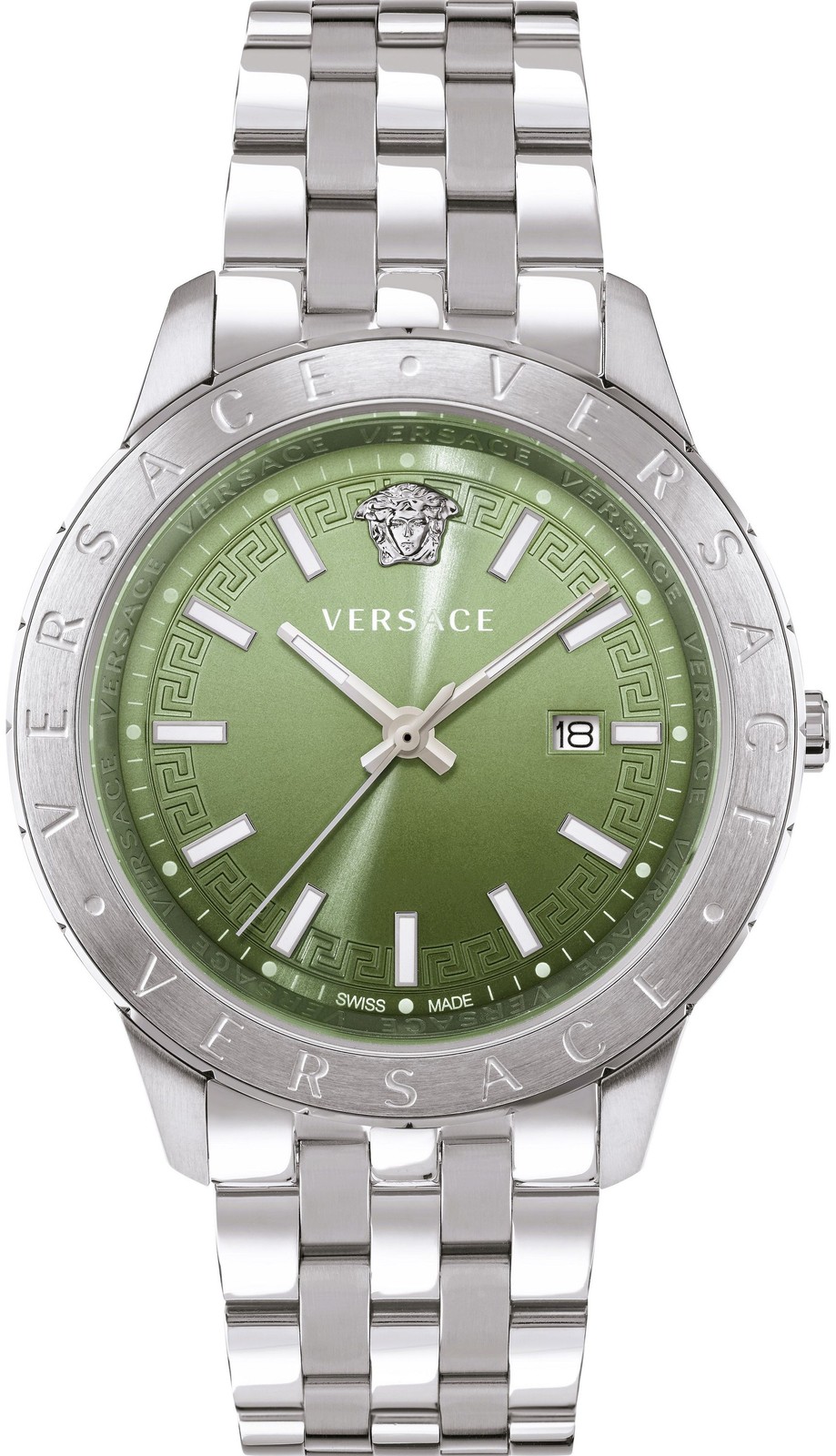 Versace VE2C01225 Univers green silver Stainless Steel Men's Watch NEW