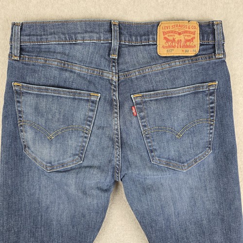 Jeans Levis 512 uomo 32 x 34 slim gamba conica 5 tasche elasticizzato blu denim - Foto 13 di 20
