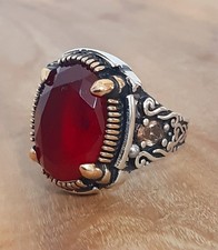 925 SILVER RING Men Solitaire Spinel Ring Sterling Man