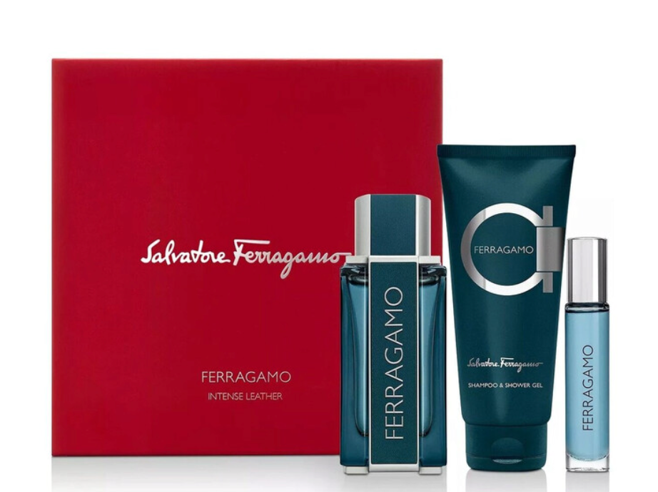 Salvatore Ferragamo INTENSE LEATHER 100ml EDP Spray &10ml EDP Spray &100ml S/Gel