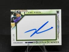 2025 Panini Boys of Summer, Zac Veen, # 8, RC, ACETATE AUTO,  Rockies, 21/199