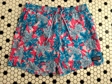 Vineyard Vines Mens Medium Floral Swim Trunks With Drawstring 7" EUC