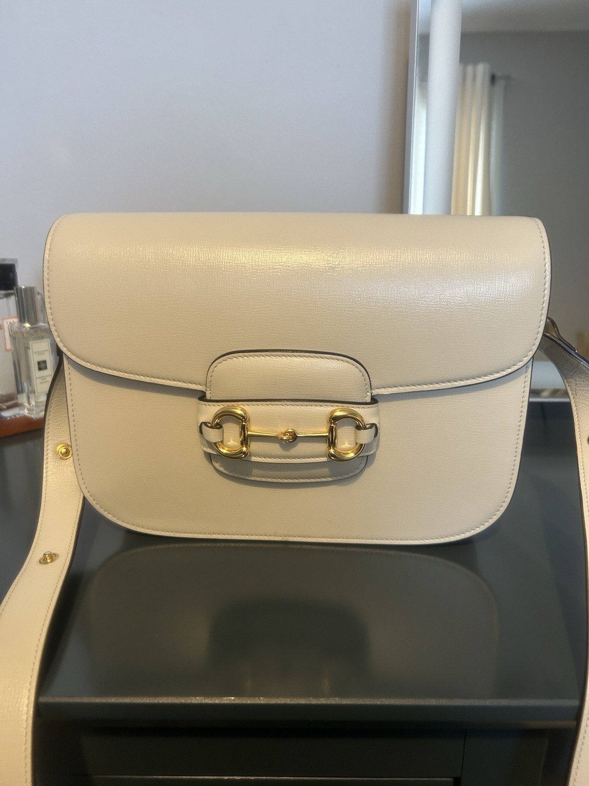 Authentic Gucci Horsebit 1955 Shoulder Bag In Ivory- Excellent Condition!
