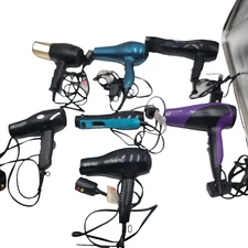 Lot 7 Assorted Hair Dryers Hot Beauty Revlon Remington InfinitiPRO Conair