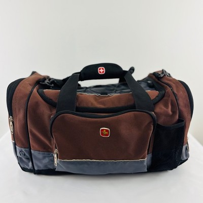 SwissGear Brown Black Duffel Bag Travel Gym Weekender Padded Strap