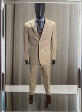 Banana Republic Mens Tan Cotton Suit 38R 32X32 Two Button Tailored Fit