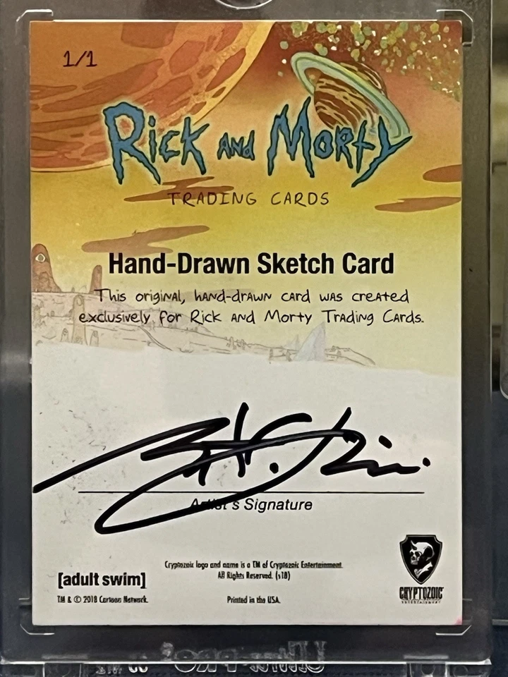 Rick and Morty Cryptozoic Season 1 Sketch Card Anthony Sciscioli 1/1 - Image 4 of 4