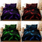 3Pcs Lightning Soft Quilt Doona Duvet Cover Bedding Set Single Double Queen King