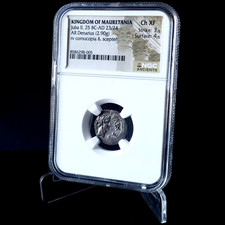 Graded Coin - Roman Empire - Juba II - Denarius - Caesarea - NGC ANCIENTS