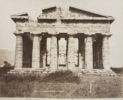 Italy, Ruins of the Temple of Neptune, Giorgio Sommer, Original Print, 1880