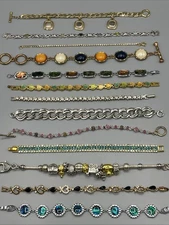 Huge Lot Wearable Vintage To Now Jewelry Tennis Bracelet Rhinestone Charm