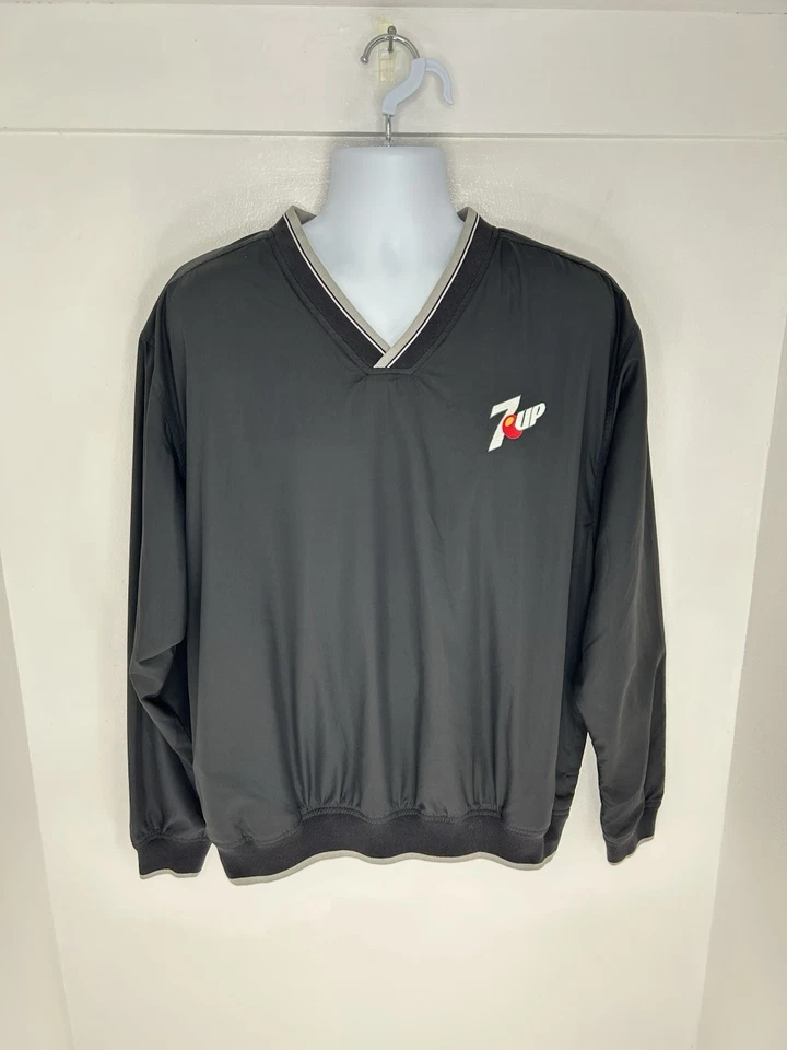 Chaqueta de Empleado 7UP Para Hombres Grande Negra Ventilada Pullover Uniforme Ropa de Trabajo Ropa de Calle Foto 2 de 4