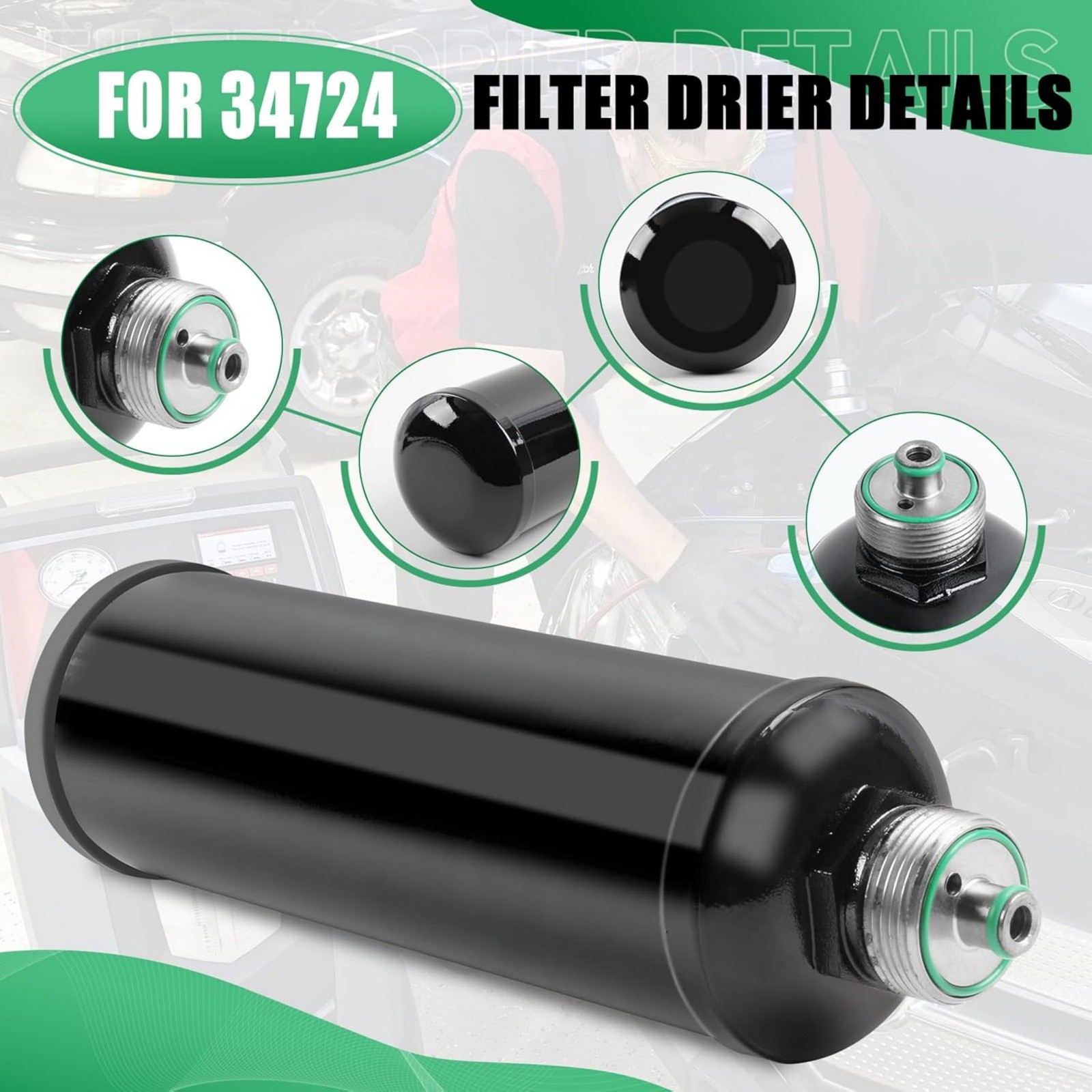 34724 A/C Recycling Filter Drier Spin-On Cartridge For Robinair 17700-2K 17700A