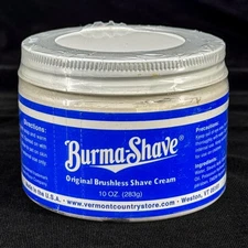 Vtg Burma Shave Original Brushless Shave Cream 10oz Sealed Jar NOS Discontinued