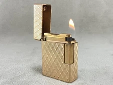 Vintage S.T. Dupont Ligne 1 Lighter • 1988 Gold Diamond Pattern • Made in France