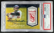 2018 Topps Dynasty Reggie Jackson Patch Auto Autograph Gold #1/1 Brewers PSA 7