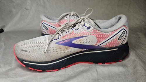 Chaussures de course Brooks Ghost 14 femmes 10 blanc rose violet maille baskets athlétiques - Photo 4/10