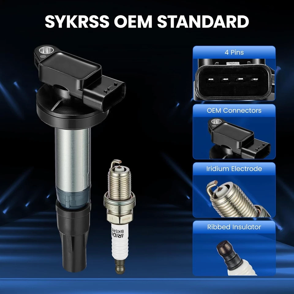 Fits 2007-2009 Jaguar XK 4.2L V8 8X Ignition Coils & Spark plugs UF519 - Imagem 2 de 4