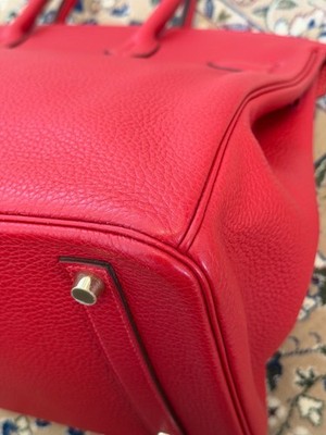 Hermes Birkin 35 Red Togo Leather Gold Hardware Handbag Auth | eBay