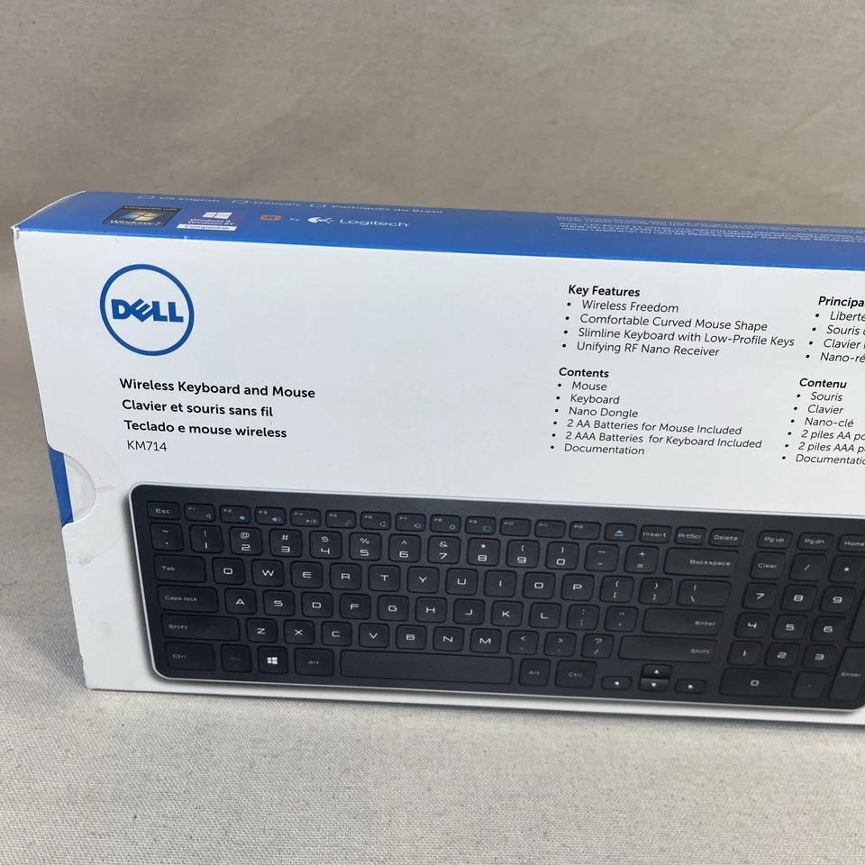 Dell KM714 WM514 Wireless Slim Keyboard Mouse in Retail Box New Old Stock Sealed - Image 3 of 4