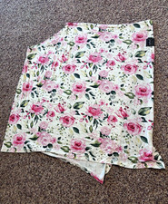 Milkmaid Goods Floral Nursing Cover Blanket White Pink Green Roses