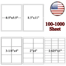100-1000 Sheet Laser Ink Jet Shipping Labels Address Self Adhesive UPS Fedex