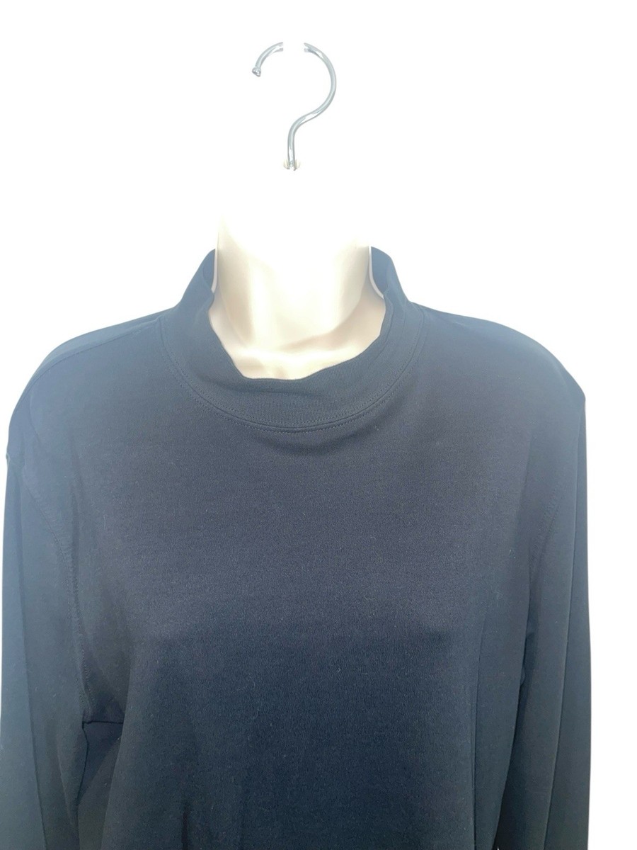 THE TOG SHOP Women's Plus 1X Black Turtleneck Long Sleeve Tee View 2