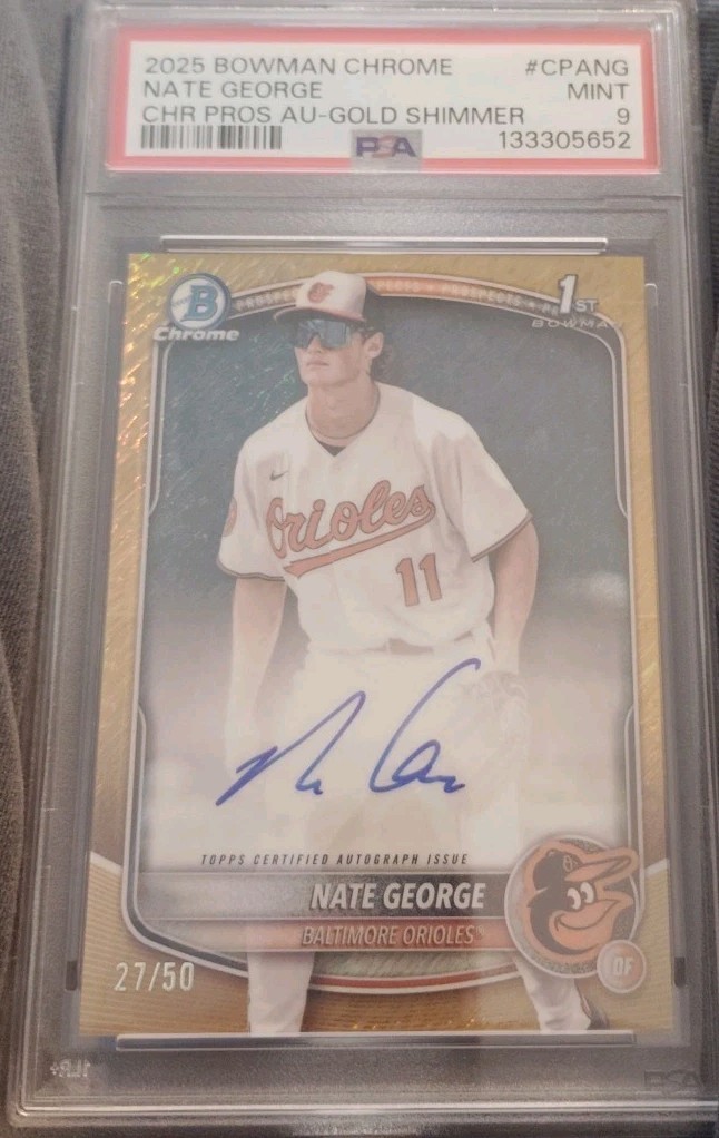2025 Bowman Chrome NATE GEORGE Gold Shimmer Refractor Auto #27/50 CPA-NG