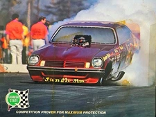 VRHTF NHRA VTG SUPER RARE  "70'S QUAKER STATE "JUNGLE JIM" FUNNY CAR HAND OUT"