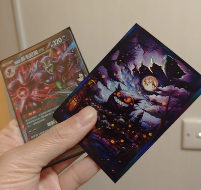65ct Holographic Pokemon Sleeves 66x91mm Standard Size Pikachu Gengar Art TCG NM