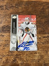 Kevin Lankinen IP Signed 2021-22 Upper Deck Card Blackhawks Autographed