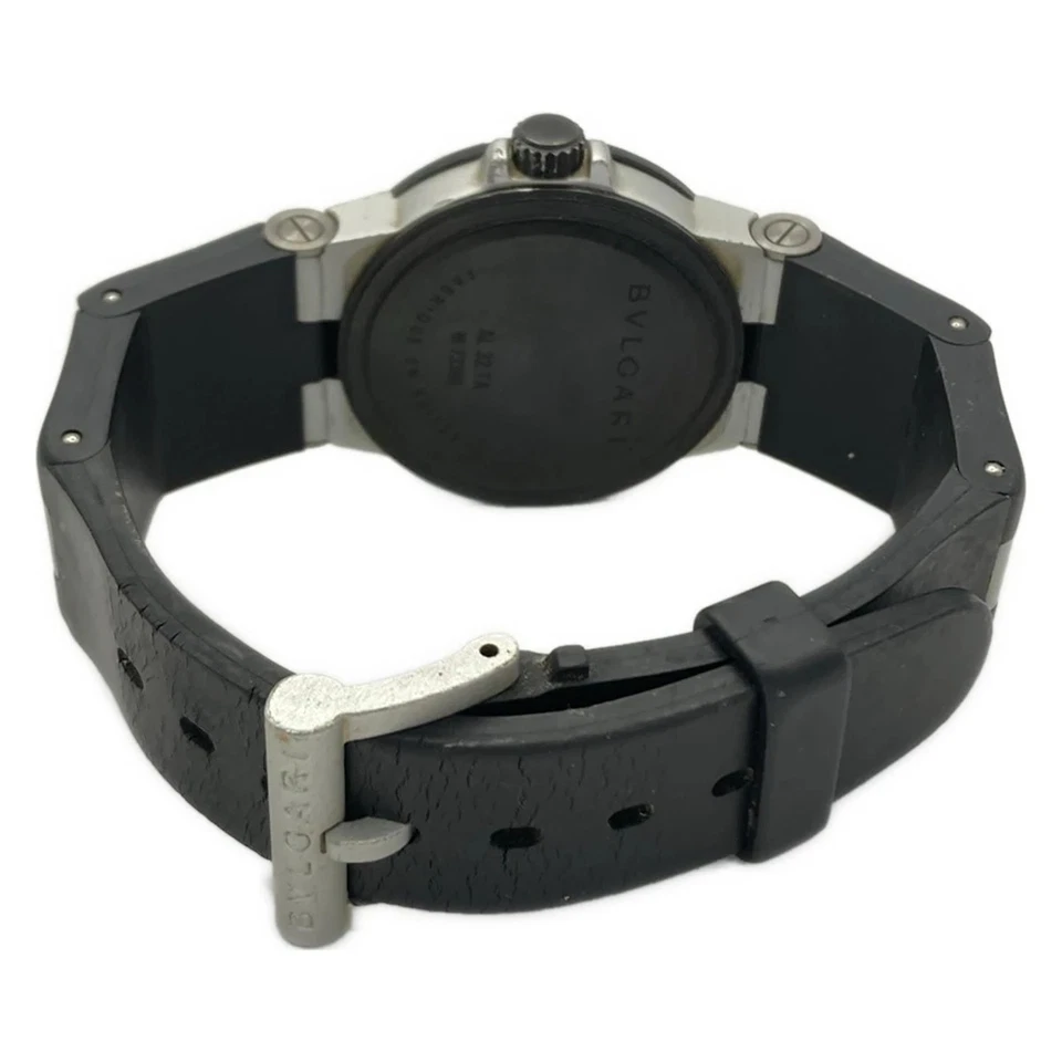 Auth BVLGARI Aluminum AL32TA M***** Black Silver Unisex Wrist Watch - Image 3 of 4